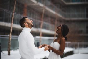 Happy Couple holding hands. Couples counseling in Cleveland, Ohio 44122. Help with depression, therapy for anxiety, lows self-esteem, communication difficulties, PTSD, trauma and emotional eating. Black therapists, counseling for Christians. alesia-kazantceva